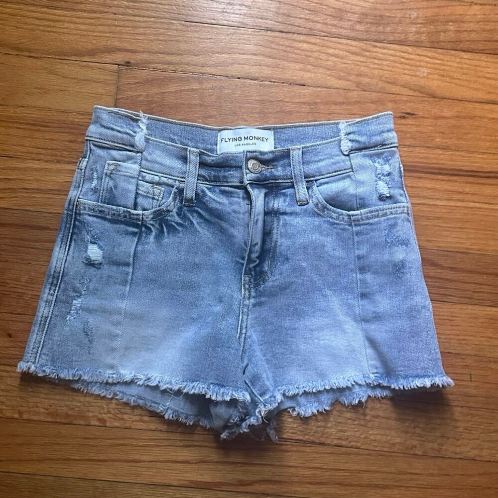 Flying Monkey High Rise Denim Shorts 25 – Trendy Flattering Chic Fit
